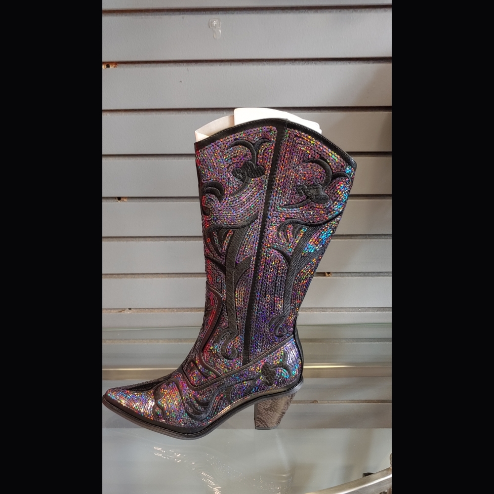 Black and Blue Bling Cowboy boots
